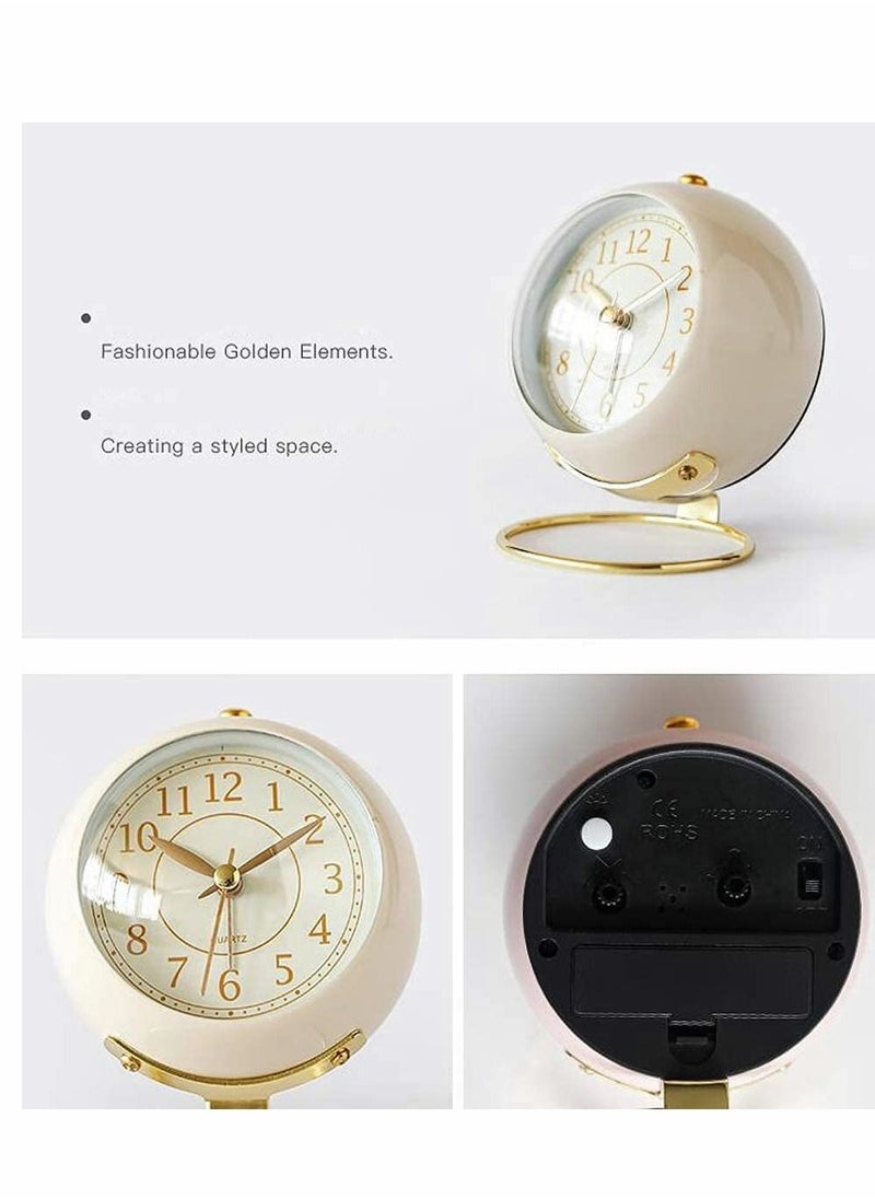 Loud Alarm for Deep Sleepers, Classic Non-Ticking Tabletop Alarm Clock with Backlight