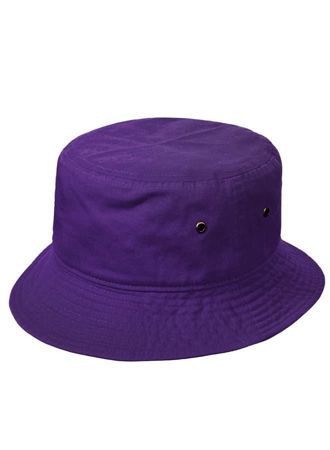 Falari Men Women Unisex Cotton Bucket Hat 100% Cotton Packable for Travel Fishing Hunting Summer Camp (L/XL, Purple) - Image 4