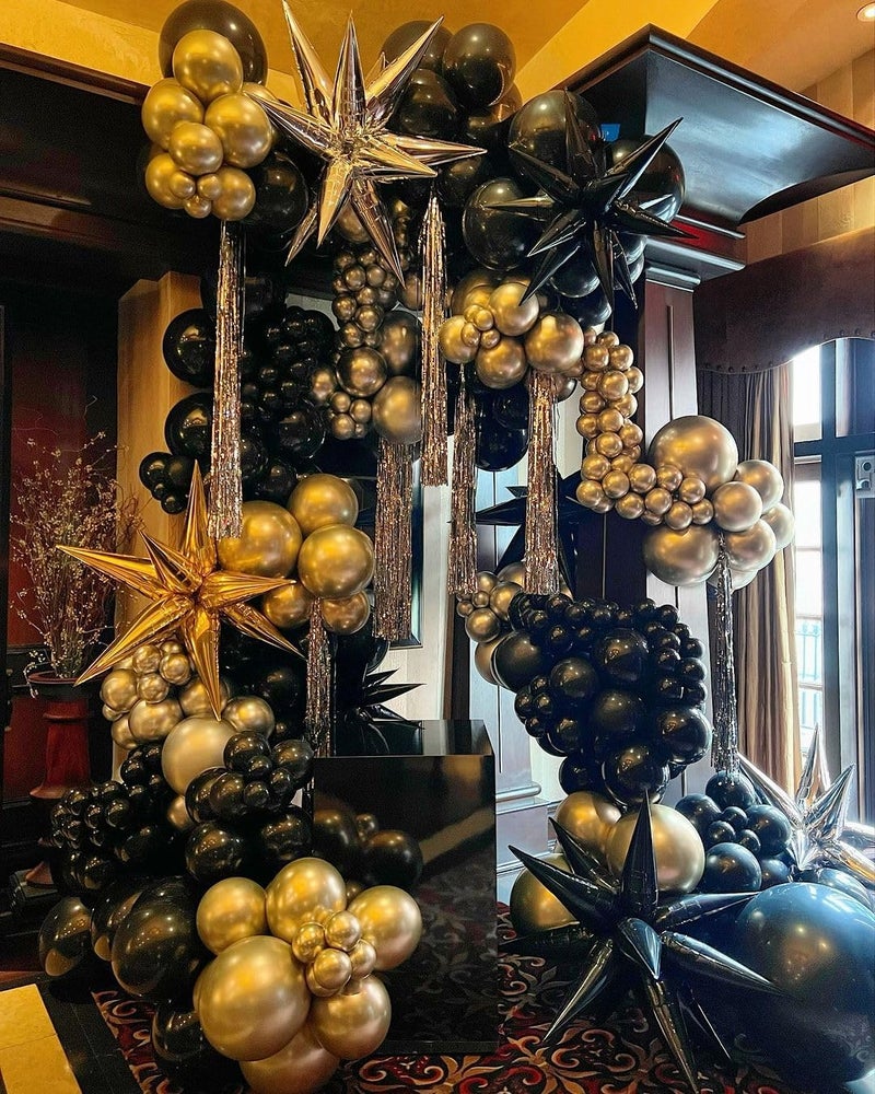 ADOINBY Gold and Black Balloons 140Pcs Birthday Decoration Kit - Image 4
