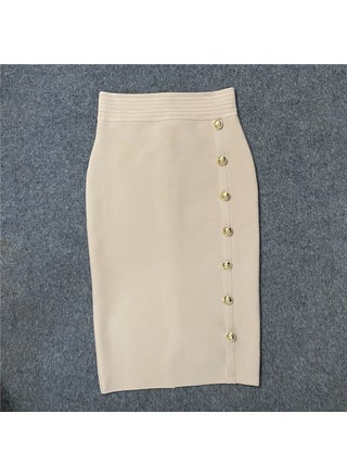 Autumn 2022 New Single Row Button Design Slim High Waist Skirt Tight Hip Bandage Midi Skirt Apricot - pzsku/Z1416E376A82BD1F5A3EBZ/45/1746227300/b25ca8b1-3747-4548-bb24-08f2c447c0a2
