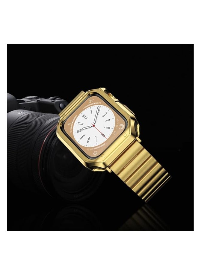 keloray - Compatible Apple Watch Straps 42mm 44mm 45mm 49mm, Stainless Steel iWatch Band with Case for Apple Watch Series 8/7/6/5/4/3/2/1/SE/SE2/Ultra - Image 1