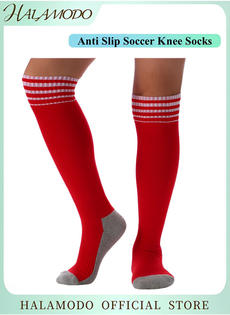 Generic Soccer Socks Team Sport Knee High Socks Anti Slip Soccer Knee Socks Athletic Socks Non Slip Football Sports Grip Socks for Kids Youth Adult  - Image 1