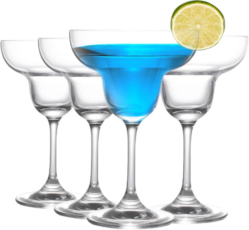 VISMII Margarita Glasses Set of 4 Margarita Cocktail Glasses 190ml Clear Daiquiri Glasses for Parties Classic Cocktail Drinking Glasses for Frozen Drinks - Image 1
