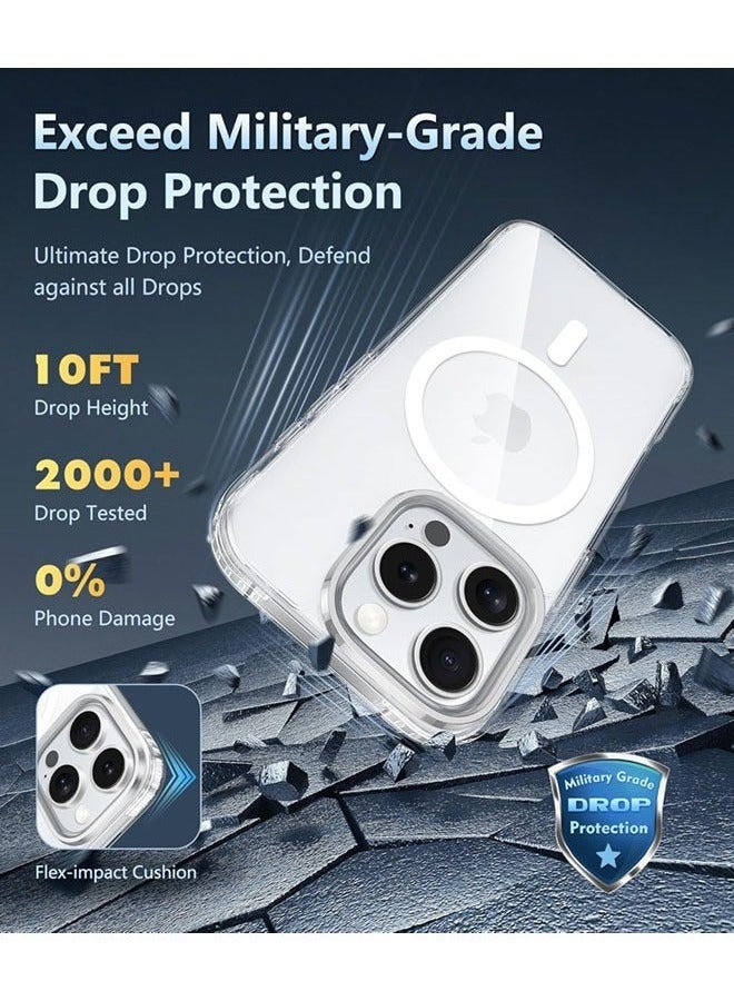 JAJEEK Magnetic Case for iPhone 16 Pro | MagSafe Compatible with Tempered Glass Screen Protector & Camera Protector | Grade Drop Protection Clear Cover | Shockproof, Slim Design - Image 4