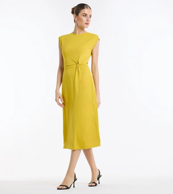 BCBG BCBG Gen Knotted Midi Dress