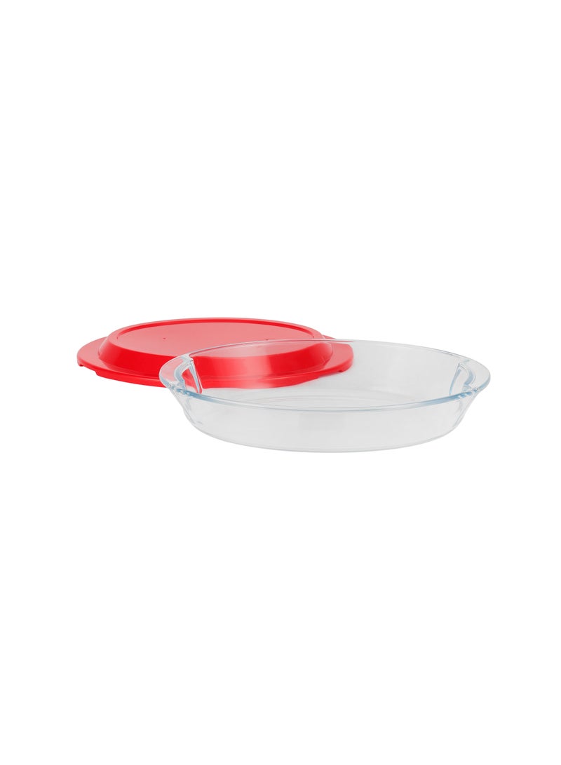 Royalford 1.4 L Glass Baking Dish with Lid-RF12198/ Oval Tray Perfect for Baking and Serving/ Casserole with Easy Grab Handles and Knob/ Oven, Dishwasher and Freezer Safe Clear - Image 2
