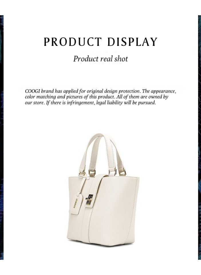 COOGI Women's Bag New Leather Large Capacity Fashionable Commuter Light Luxury Handbag Tote Bag - Image 3