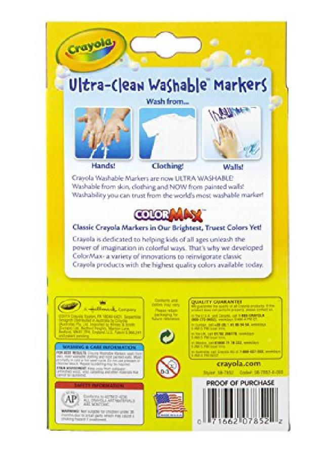 Crayola Ultraclean Washable Markers Fine Line Multicolor 10 Count - Image 2