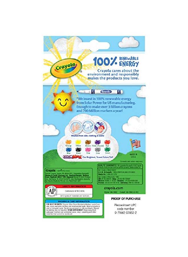 Crayola Ultraclean Washable Markers Fine Line Multicolor 10 Count - Image 3