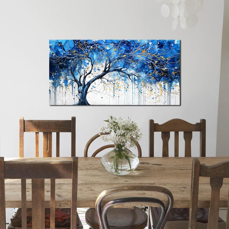CGXART Modern Blue Tree Canvas Wall Art - Image 5
