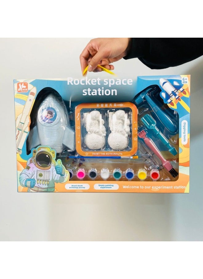 Children's Educational Archaeological Excavation Toys Gypsum Painted Gem Dinosaur Fossil Treasure Kindergarten Small Gifts Wholesale-Color:Archaeological Dinosaur Fossils 41.8*28.8*5.8  - Image 3