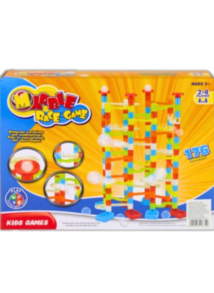 XiuWoo Marble Run Premium Toy Set, Construction Building Blocks Toys for STEM Education 170 Pcs  - Image 1