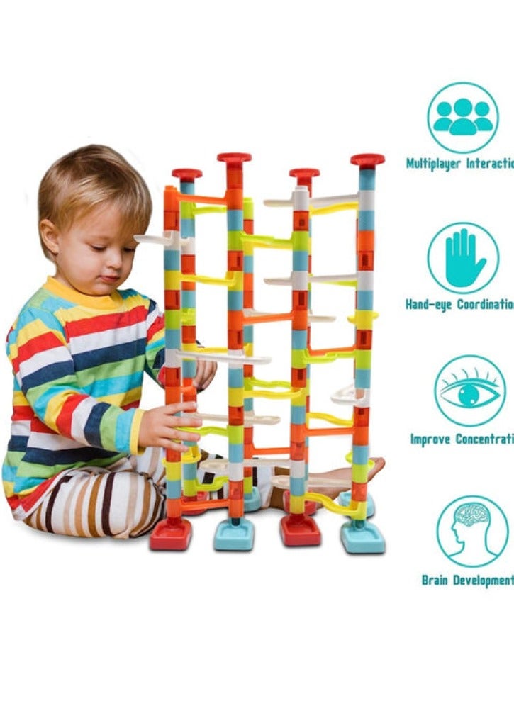XiuWoo Marble Run Premium Toy Set, Construction Building Blocks Toys for STEM Education 170 Pcs  - Image 2