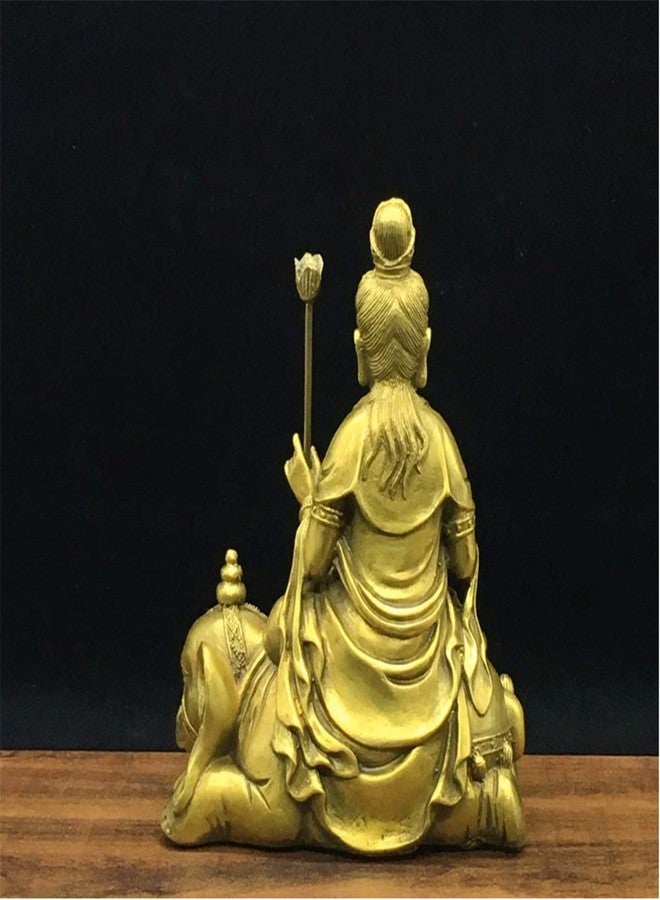 Zzooi Copper Samantabhadra Bodhisattva Statue Coppery Puxian Pusa Statue Feng,Shui Decor - Image 4
