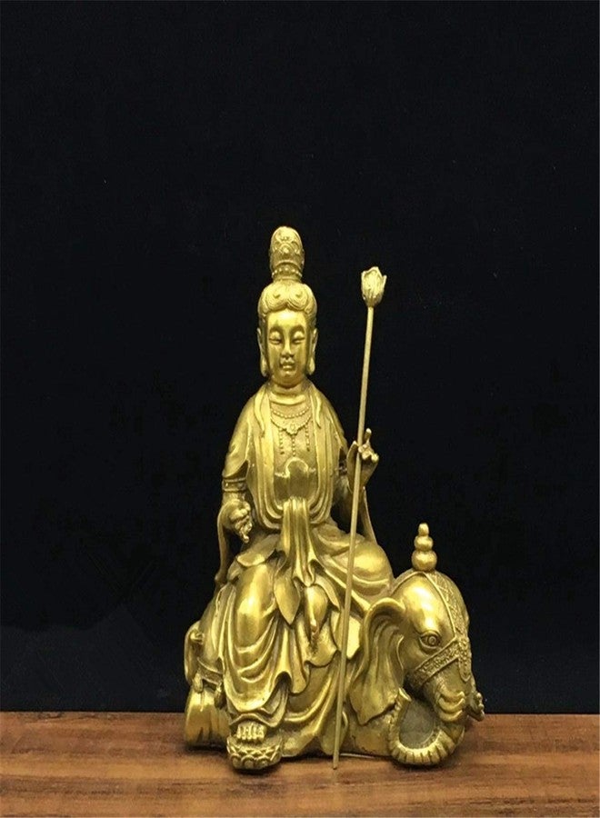 Zzooi Copper Samantabhadra Bodhisattva Statue Coppery Puxian Pusa Statue Feng,Shui Decor - Image 3