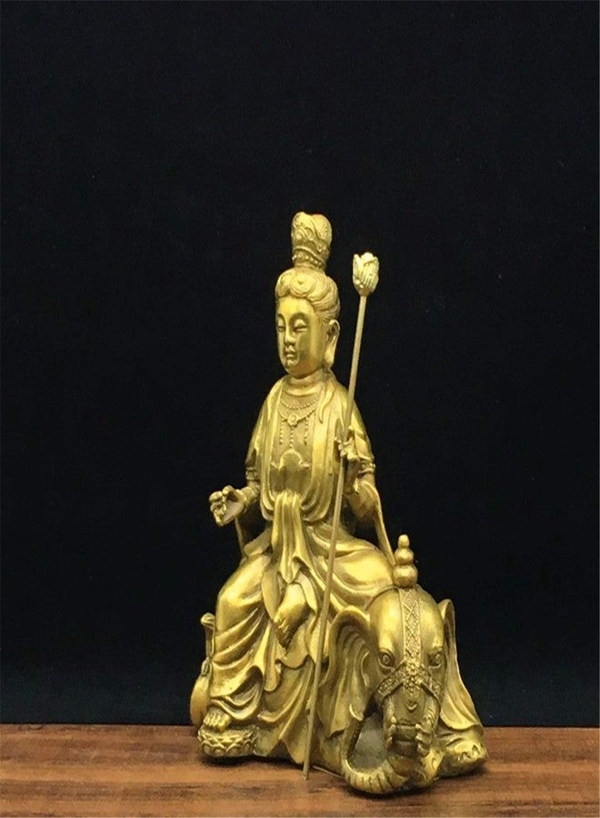 Zzooi Copper Samantabhadra Bodhisattva Statue Coppery Puxian Pusa Statue Feng,Shui Decor - Image 5