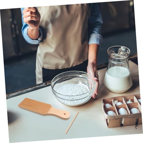 FELTECHELECTR 1 Set Pasta Plate Wood Butter Pasta Board Wooden Rolling Pin Gnocchi Board Set Noodles Butter Board Gnocchi Board Paddle Household Rolling Rod Wooden Rolling Pole Pasta Making Tool - Image 4