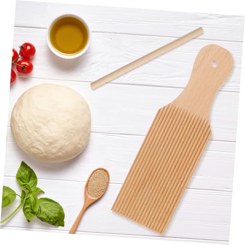 FELTECHELECTR 1 Set Pasta Plate Wood Butter Pasta Board Wooden Rolling Pin Gnocchi Board Set Noodles Butter Board Gnocchi Board Paddle Household Rolling Rod Wooden Rolling Pole Pasta Making Tool - Image 5