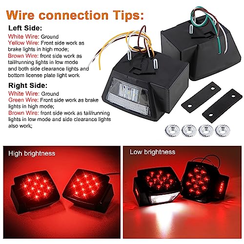 Jamarco Square LED Trailer Tail Lights - 12V Smoked Red Submersible Stop Turn Signal Lights for Utility Camper Truck RV Marine Snowmobile - Left and Right - Image 3