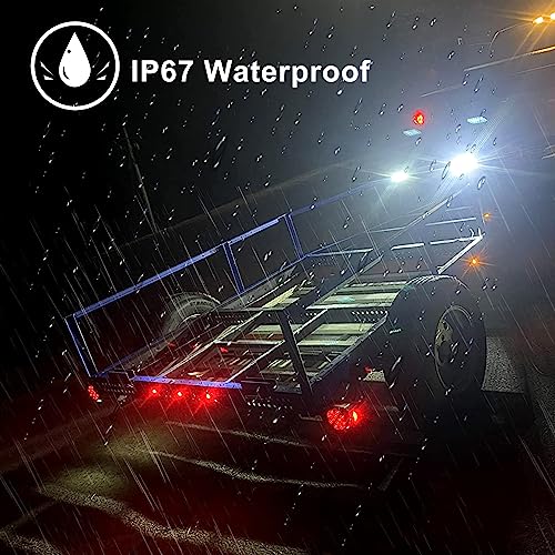 Jamarco Square LED Trailer Tail Lights - 12V Smoked Red Submersible Stop Turn Signal Lights for Utility Camper Truck RV Marine Snowmobile - Left and Right - Image 5