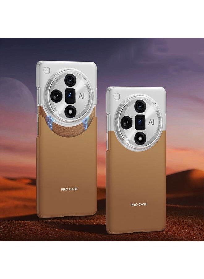 HuHa Case Cover For OPPO Find X7 GKK Mortise-Tenon Connection Contrast Color Shockproof Phone Case Brown 