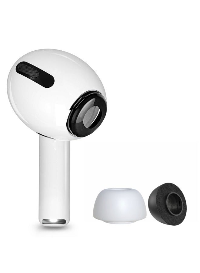 12 سماعة أذن بديلة AirPods Pro، 3 أزواج من سماعات الأذن البديلة المصنوعة من السيليكون الأبيض، 3 أزواج من سماعات الأذن البديلة المصنوعة من الإسفنج الأسود الميموري فوم، حقيبة حمل مرفقة - Image 3