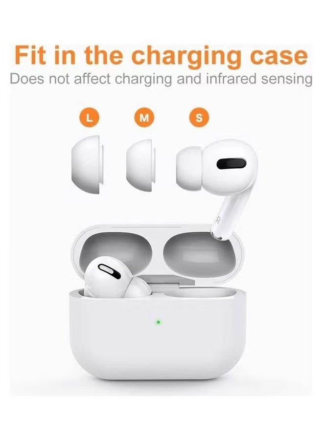 12 سماعة أذن بديلة AirPods Pro، 3 أزواج من سماعات الأذن البديلة المصنوعة من السيليكون الأبيض، 3 أزواج من سماعات الأذن البديلة المصنوعة من الإسفنج الأسود الميموري فوم، حقيبة حمل مرفقة - Image 5