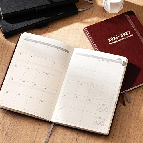 Lemome Planner 20262027 Academic Planner 20262027 Weekly and Monthly Planner with Stickers Faux Leather Cover Jul 2026 Jun 2027 575 X 825 2627 Yearly Planner Premium Paper Pen Holder Inner Pocket and 44 Notes Pages - Image 3