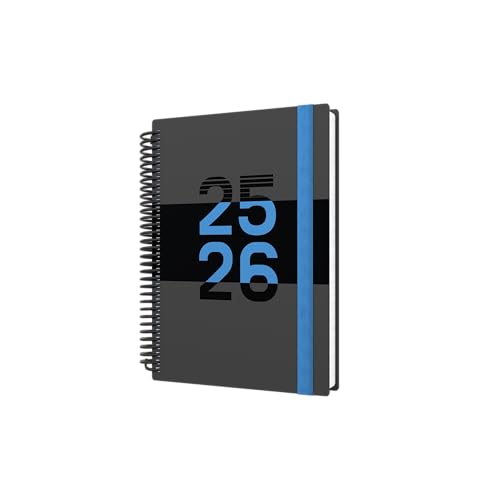 Collins 'Delta' 14 Month Mid/Academic Year Planner, July 2025-August 2026 Day-to-Page Appointments Diary, A5 Wiro Bound Cover, Blue - Image 1