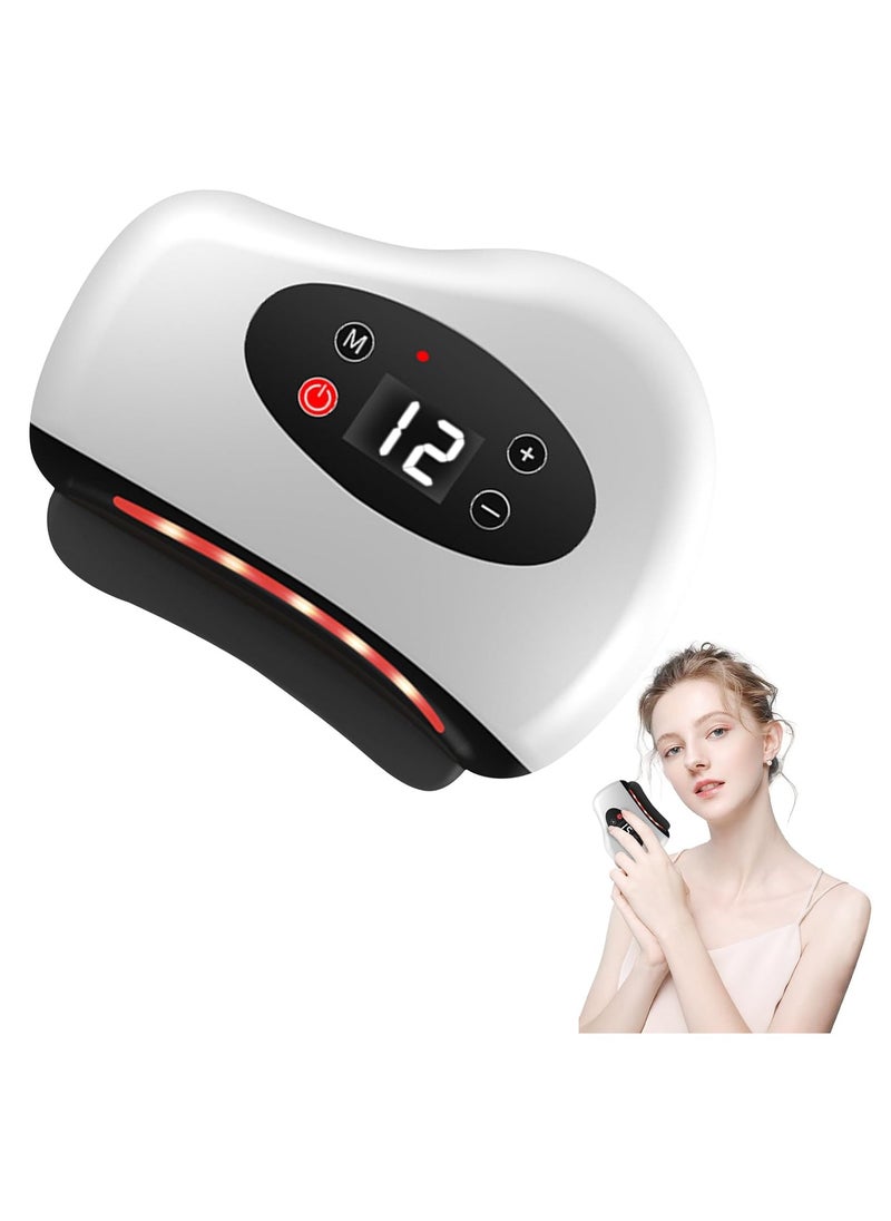 DubaiGallery Electric Gua Sha Board Intelligent Face Electric Gua Sha Instrument Scraping Face Beauty Massager Hot Compress Vibration Massage Instrument  - Image 3