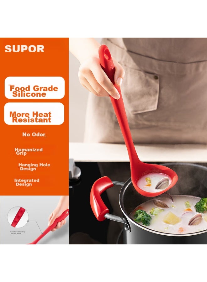 SUPOR Supor Silicone Chinese-style Soup Ladle, Food-grade, Heat-resistant, Non-stick, Suitable For Wok And Soup, Kt03ah10  - Image 1