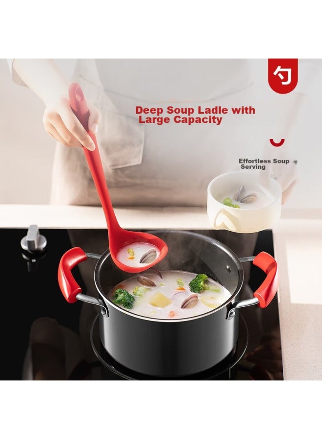 SUPOR Supor Silicone Chinese-style Soup Ladle, Food-grade, Heat-resistant, Non-stick, Suitable For Wok And Soup, Kt03ah10  - Image 3