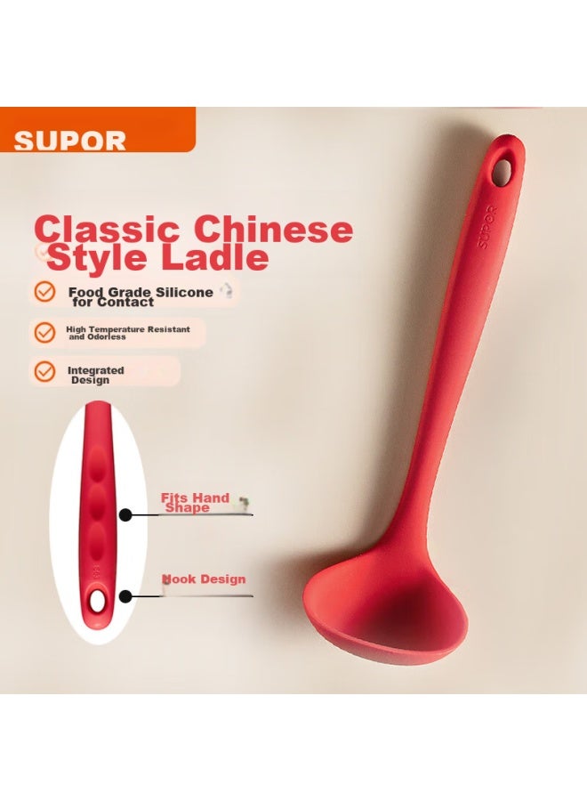 SUPOR Supor Silicone Chinese-style Soup Ladle, Food-grade, Heat-resistant, Non-stick, Suitable For Wok And Soup, Kt03ah10  - Image 2