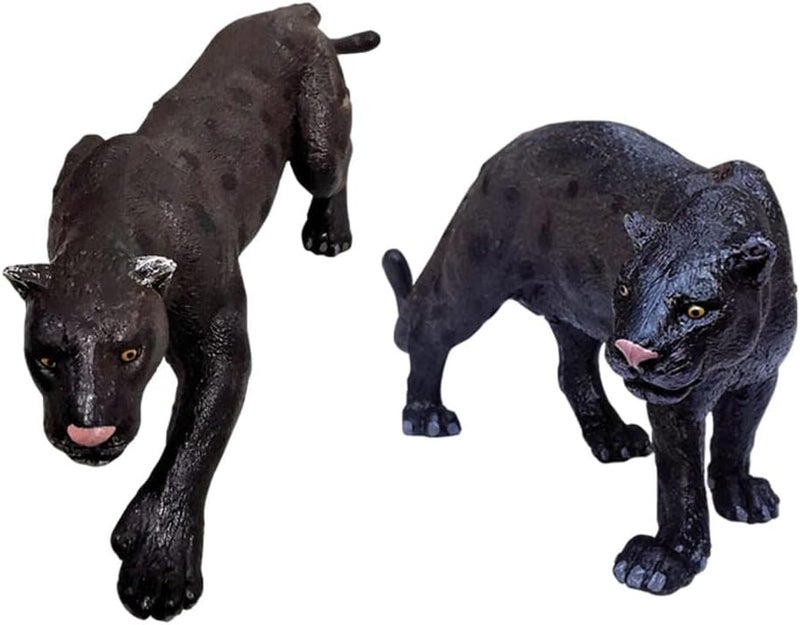 klarako Simulation Animal Model, Party Favors, Mini Jungle Decor Toy, Wild Doll Gift Zoo Panther Collection, Leopard, for Home Desktop Kids Toddlers  Two Pieces - Image 3