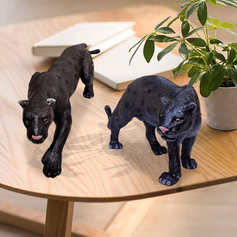 klarako Simulation Animal Model, Party Favors, Mini Jungle Decor Toy, Wild Doll Gift Zoo Panther Collection, Leopard, for Home Desktop Kids Toddlers  Two Pieces - Image 5