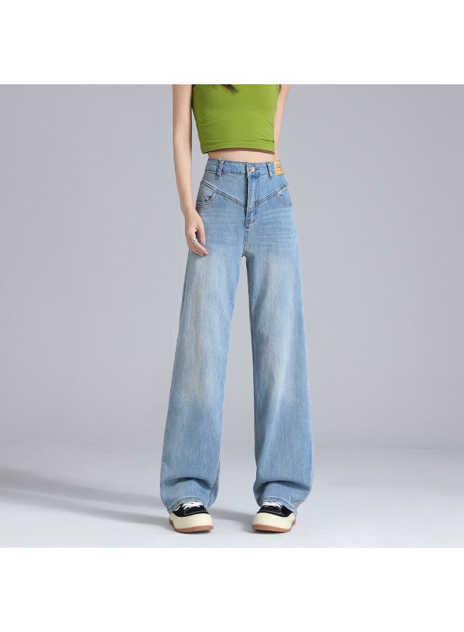 EPTISON Washed Vintage Jeans For Women, Autumn High-Waisted Slimming Versatile Fashion Wide-Leg Pants - Image 2