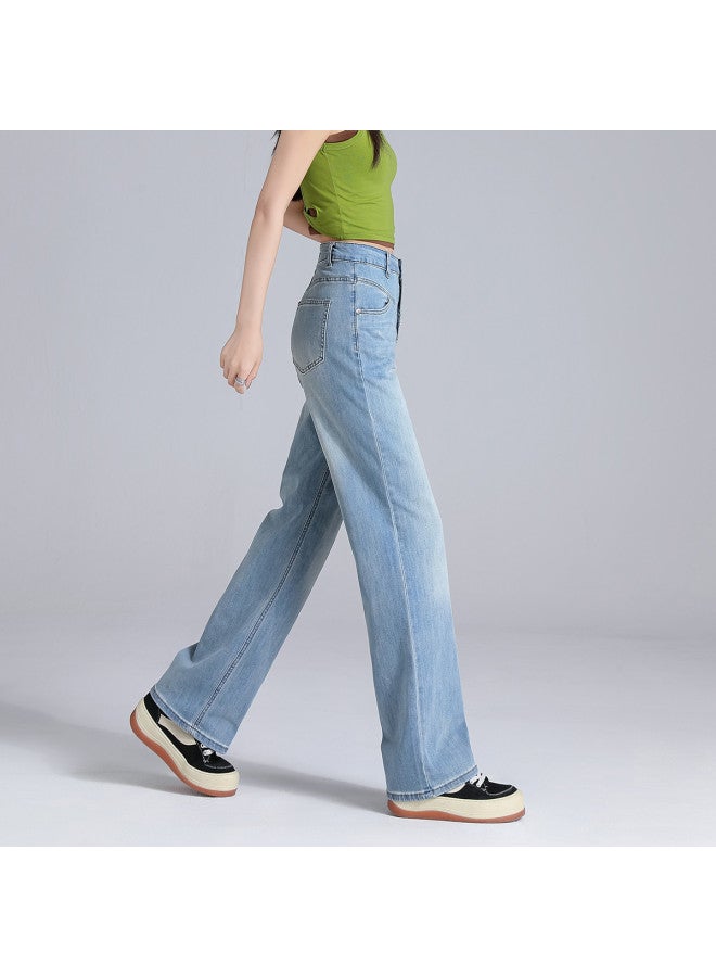 EPTISON Washed Vintage Jeans For Women, Autumn High-Waisted Slimming Versatile Fashion Wide-Leg Pants - Image 5