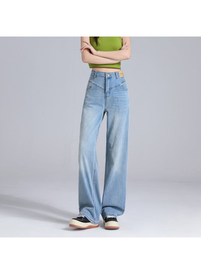 EPTISON Washed Vintage Jeans For Women, Autumn High-Waisted Slimming Versatile Fashion Wide-Leg Pants - Image 4