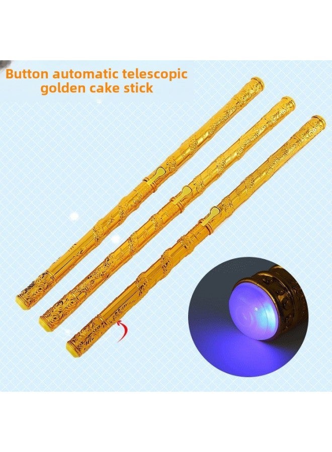 Retractable Golden Hoop Stick Manufacturer Straight Hair Button Catapult Luminous Golden Hoop Stick Sun Wukong Toy Stall Scenic Spot-Color:Full Body Luminous Golden Hoop Stick ]  - Image 3