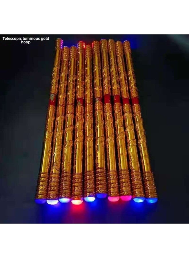 Retractable Golden Hoop Stick Manufacturer Straight Hair Button Catapult Luminous Golden Hoop Stick Sun Wukong Toy Stall Scenic Spot-Color:Full Body Luminous Golden Hoop Stick ]  - Image 4