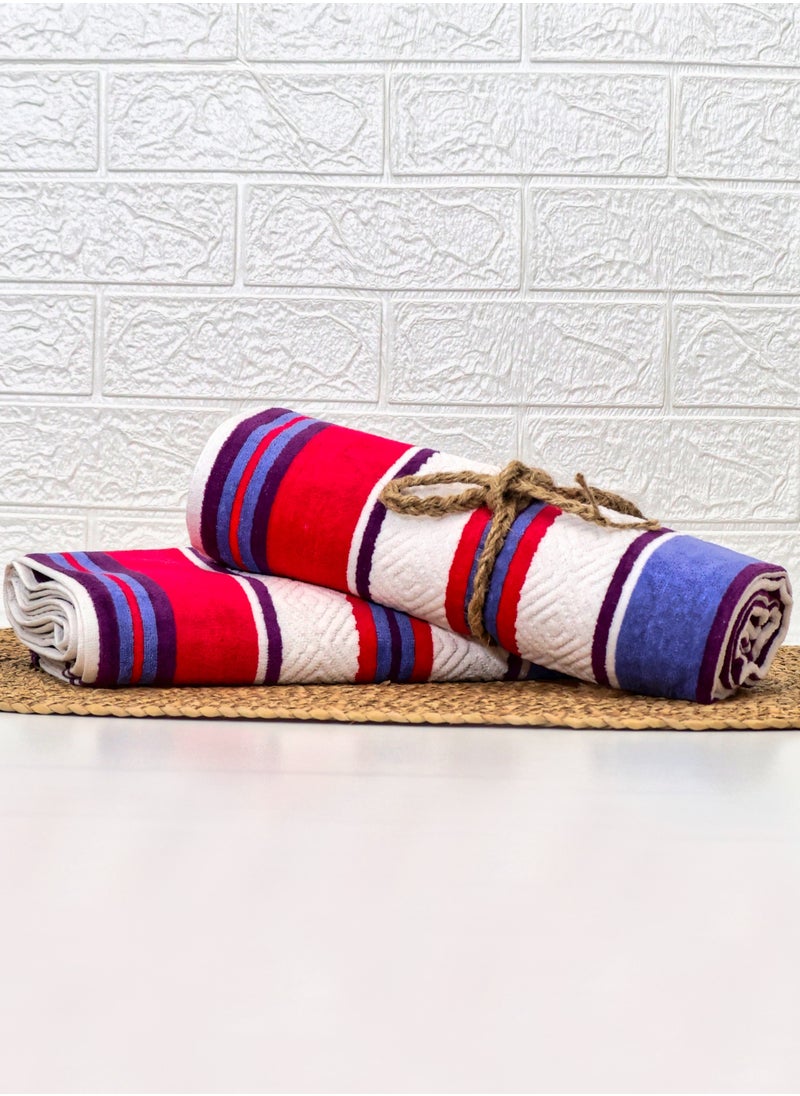 Baltic Linen Multi Color Stripes Towel 70x140 Cm 100% Cotton Yarn Dyed Bath Towel - Super Absorbent, Antibacterial, 500 GSM Terry  - Image 5