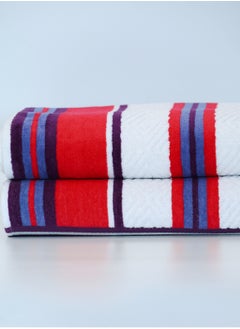 Baltic Linen Multi Color Stripes Towel 70x140 Cm 100% Cotton Yarn Dyed Bath Towel - Super Absorbent, Antibacterial, 500 GSM Terry  - Image 2