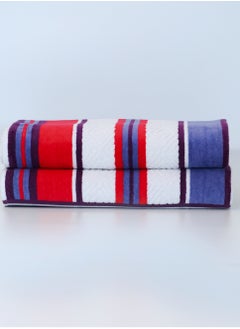 Baltic Linen Multi Color Stripes Towel 70x140 Cm 100% Cotton Yarn Dyed Bath Towel - Super Absorbent, Antibacterial, 500 GSM Terry  - Image 1