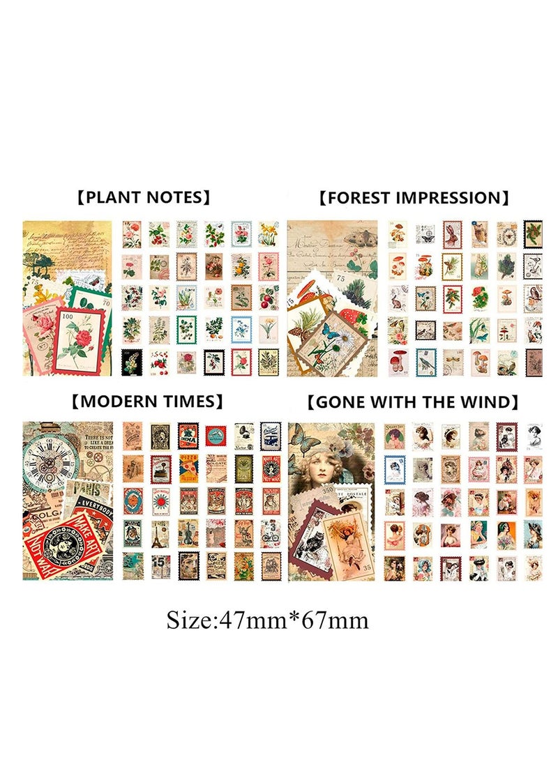 Y&D Stamp Stickers Postage , Vintage Scrapbook Paper Deco Sticker for Scrapbooking, Journaling Supplies, Planners, Kid DIY Art Crafts, Journal Four Styles 240pcs  - Image 5