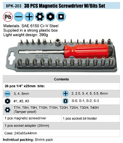 Proskit 8PK203 30Pcs Magnetic SD WBits Set Pack of 1 - Image 3