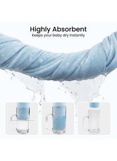 softan Softan 2 Pack Baby Hooded Towels, Premium Soft Cotton Baby Bath Towels with Hood, Extra Thick and Super Absorbent, Essential for Newborns, Infants and Toddlers (Blue Elephant & White Unicorn)  - Image 3