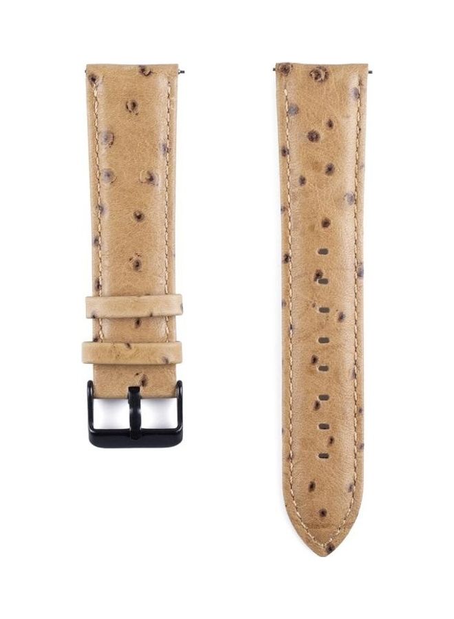 NIBEMINENT Ostrich Skin Texture Genuine Leather Wrist Watch Band for Samsung Gear S3 22mm Brown - Image 2