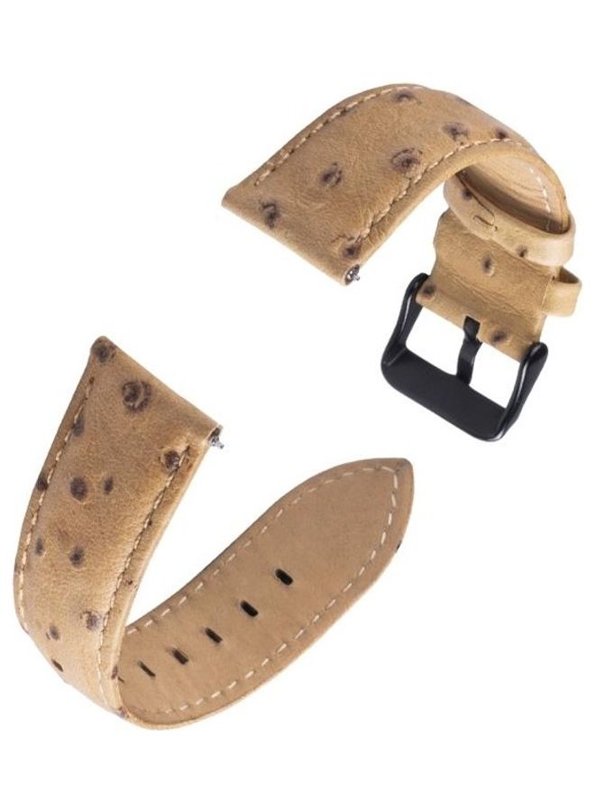 NIBEMINENT Ostrich Skin Texture Genuine Leather Wrist Watch Band for Samsung Gear S3 22mm Brown - Image 4