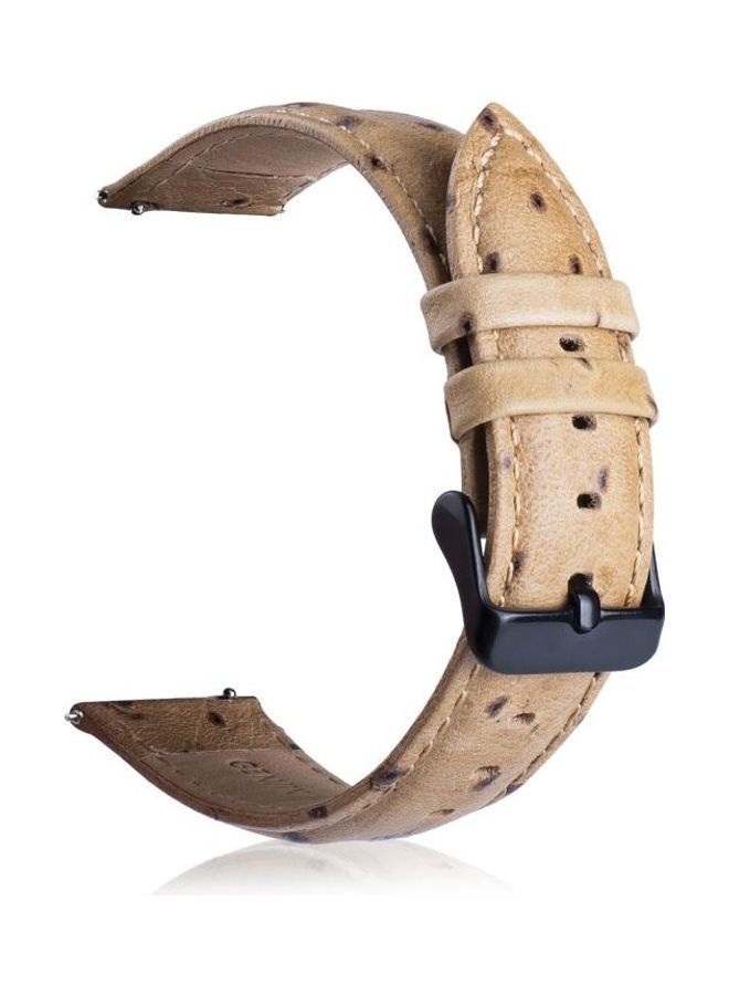 NIBEMINENT Ostrich Skin Texture Genuine Leather Wrist Watch Band for Samsung Gear S3 22mm Brown - Image 3