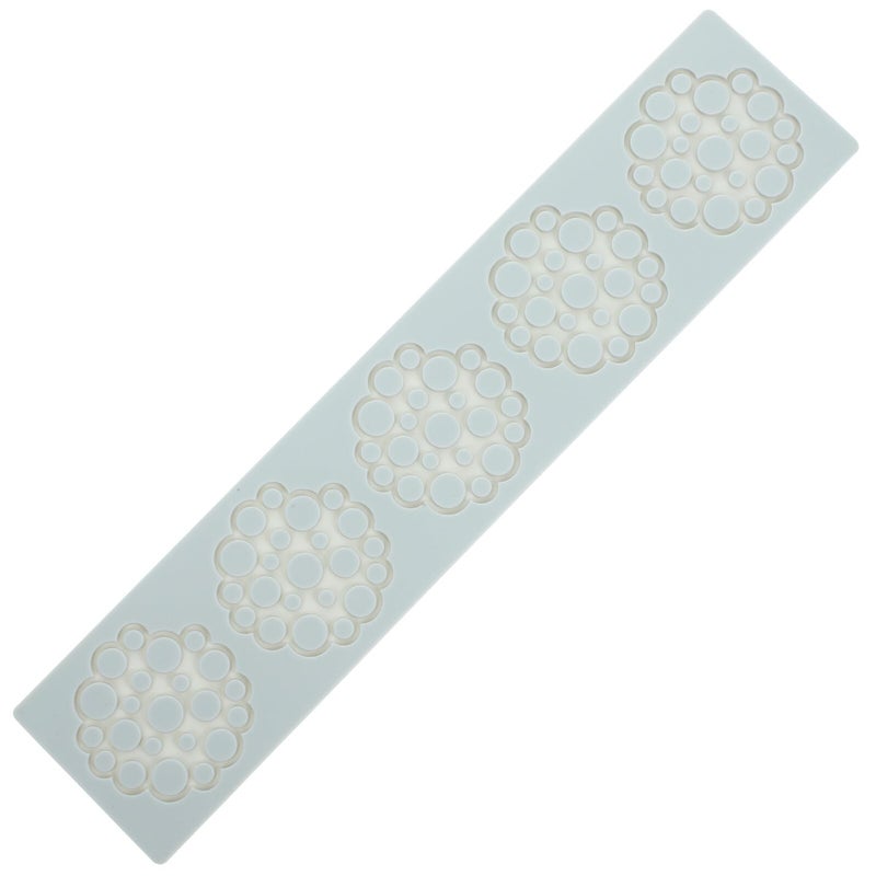 5 Cavity Round Silicone Fondant Mold Heat Resistant Flexible Cake Decorating Tool - Image 2